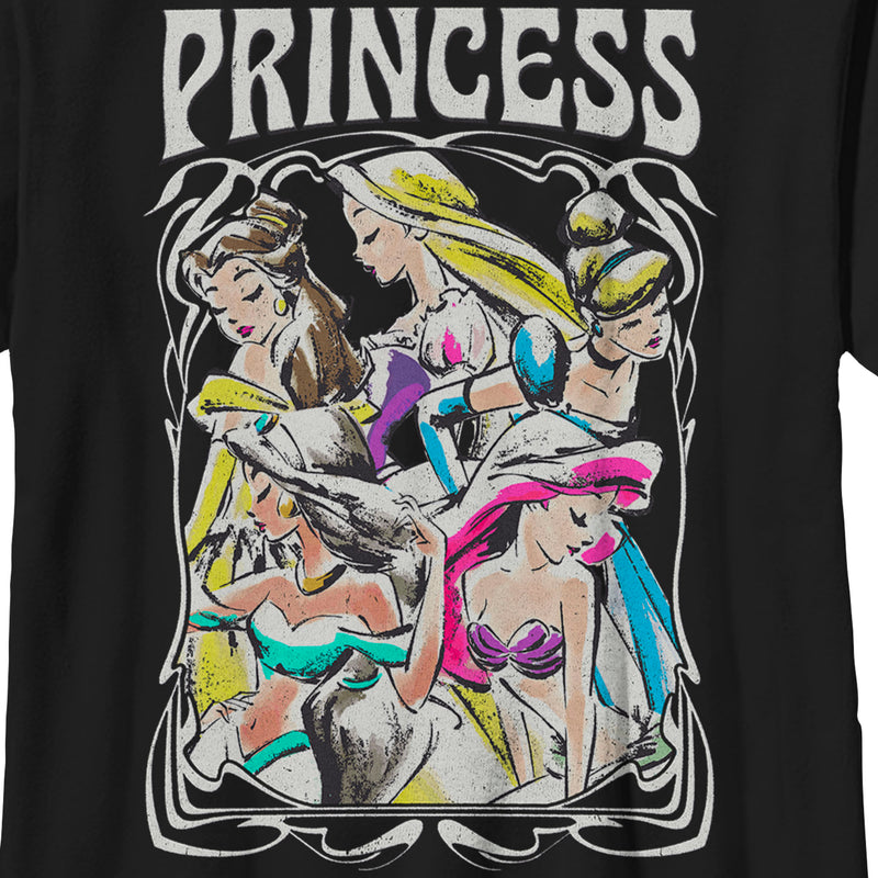 Boy's Disney Princess Sketch Poster T-Shirt