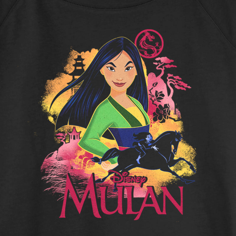 Junior's Mulan Colorful Poster Sweatshirt