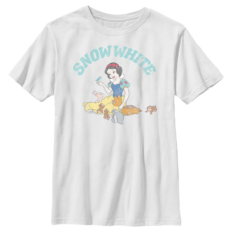 Boy's Snow White and the Seven Dwarfs Distressed Woodland Animals T-Shirt