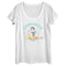 Women's Snow White and the Seven Dwarfs Distressed Woodland Animals Scoop Neck