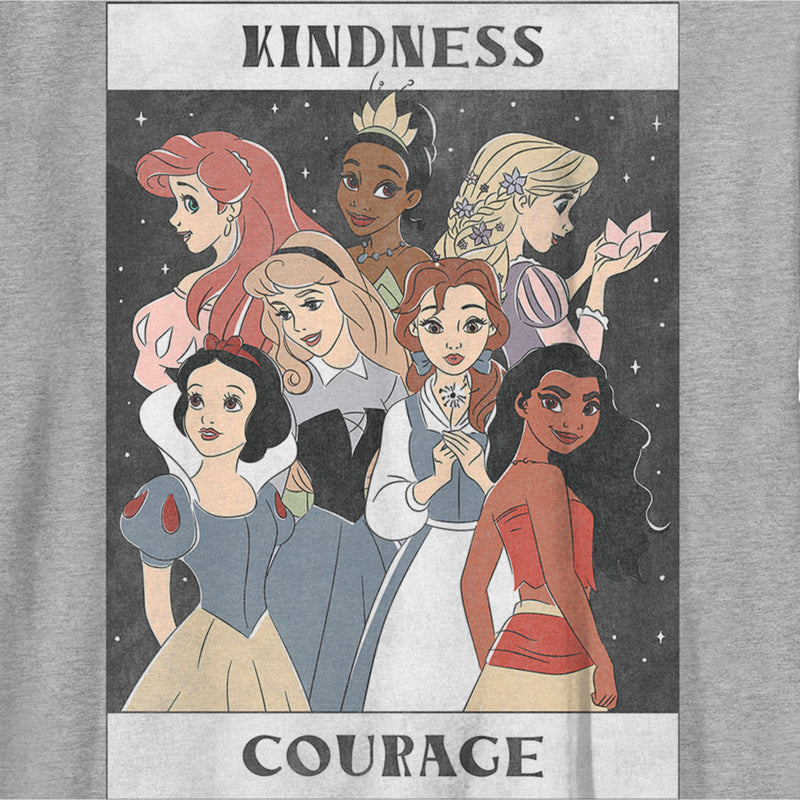 Boy's Disney Princesses Kindness and Courage Poster T-Shirt