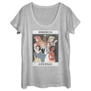 Women's Disney Princesses Kindness and Courage Poster Scoop Neck