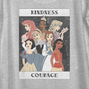 Women's Disney Princesses Kindness and Courage Poster Scoop Neck