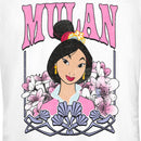 Junior's Mulan Distressed Floral Portrait T-Shirt