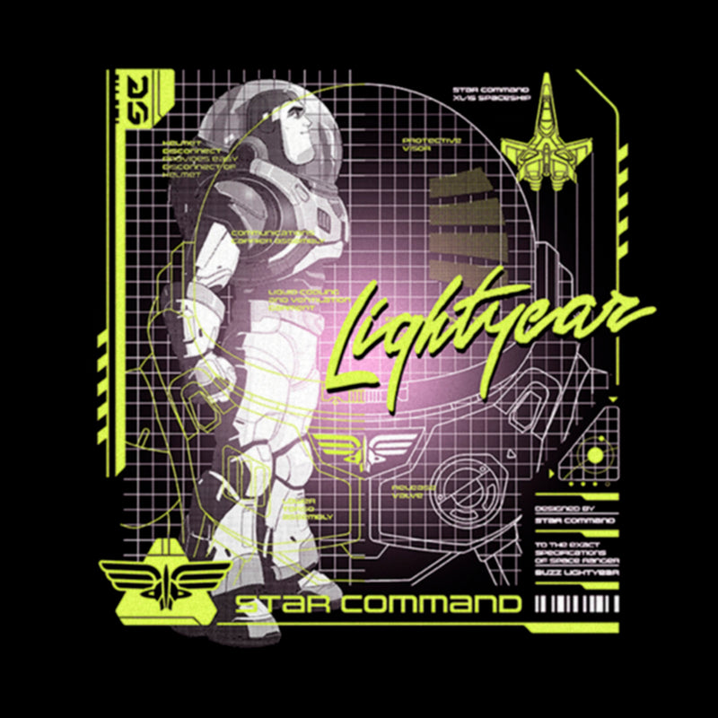 Junior's Lightyear Star Command Blueprint T-Shirt