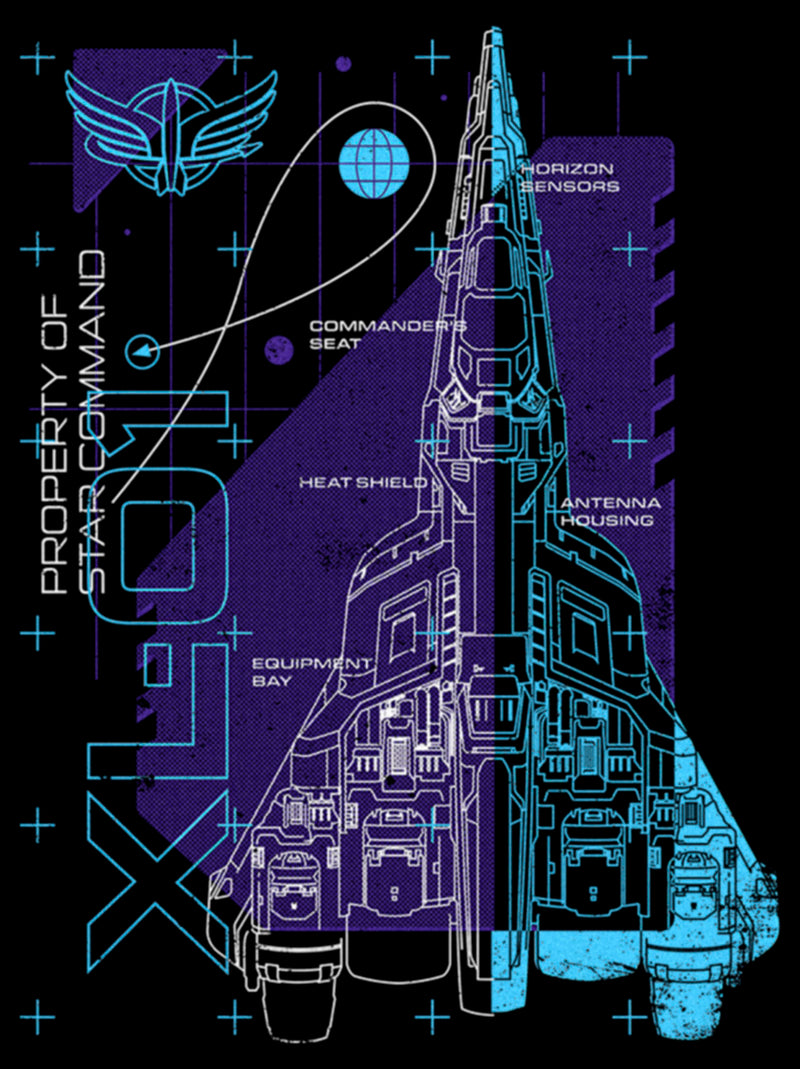 Junior's Lightyear XL-01 Spaceship Blueprints T-Shirt