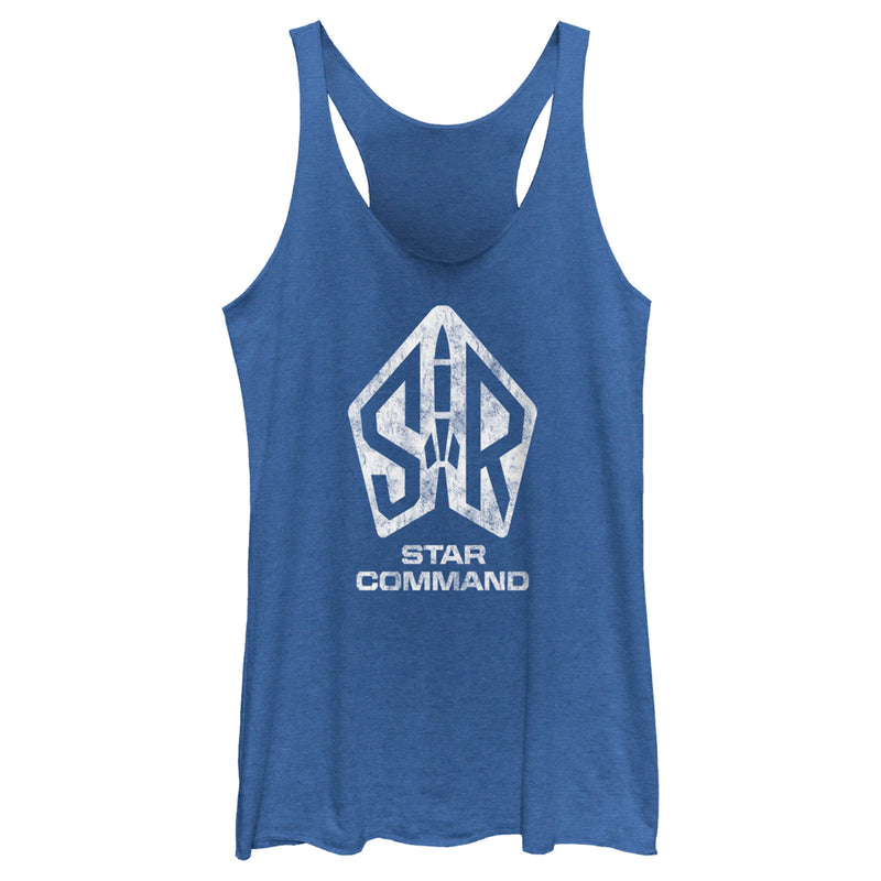 Women's Lightyear Star Command Distressed Logo Racerback Tank Top