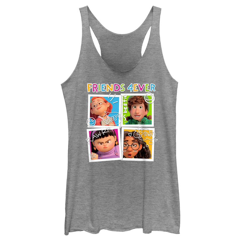 Women's Turning Red Friends 4Eva Polaroids Racerback Tank Top