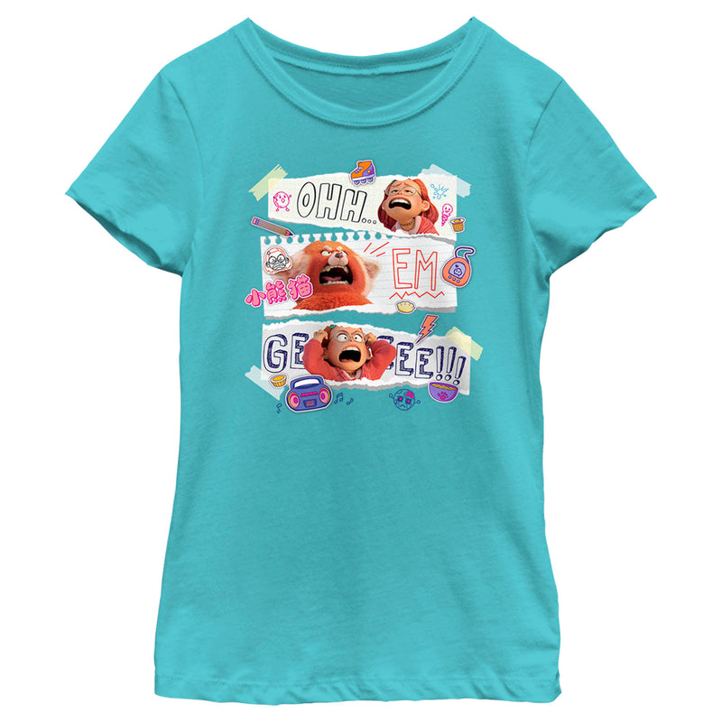 Girl's Turning Red Ohh Em Gee Paper Notes T-Shirt