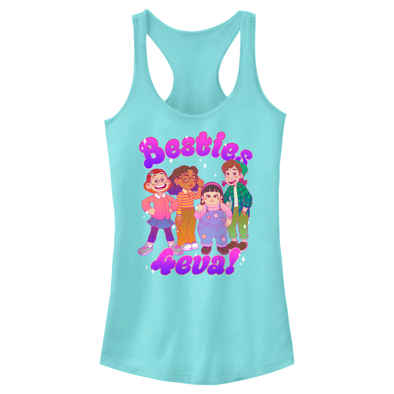 Junior's Turning Red Besties 4Eva! Racerback Tank Top