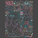Junior's Turning Red Neon Doodles Mei Lee Racerback Tank Top