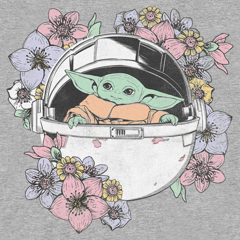 Boy's Star Wars: The Mandalorian The Child Floral Bassinet T-Shirt