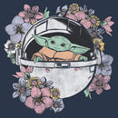 Junior's Star Wars: The Mandalorian The Child Floral Bassinet Racerback Tank Top