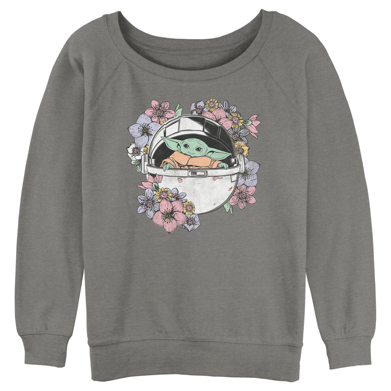 Junior's Star Wars: The Mandalorian The Child Floral Bassinet Sweatshirt