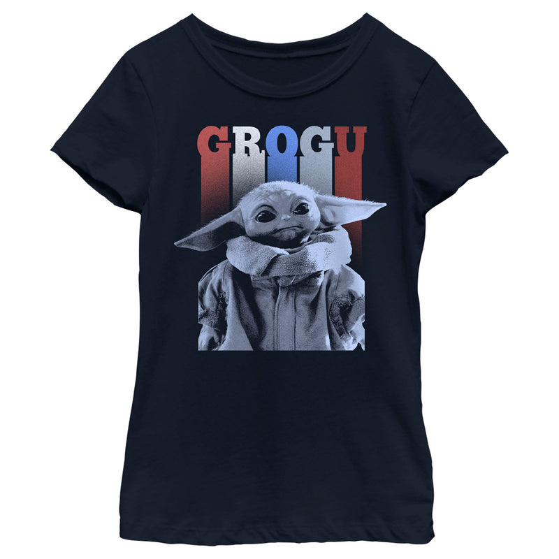 Girl's Star Wars: The Mandalorian Fourth of July Grogu Portrait T-Shirt