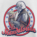 Girl's Star Wars: The Mandalorian Fourth of July Grogu and Mando Frame T-Shirt