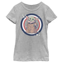 Girl's Star Wars: The Mandalorian Fourth of July Grogu Circle T-Shirt