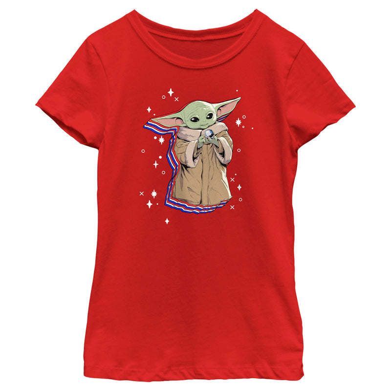 Girl's Star Wars: The Mandalorian Fourth of July Grogu T-Shirt