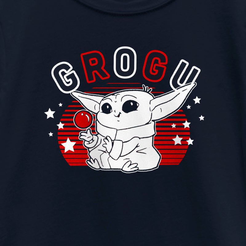 Girl's Star Wars: The Mandalorian Fourth of July Cute Grogu T-Shirt