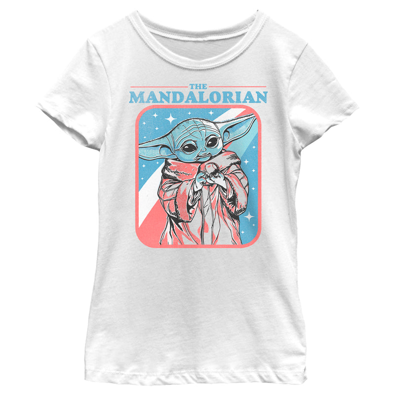 Girl's Star Wars: The Mandalorian Fourth of July Grogu Stars and Stripes T-Shirt