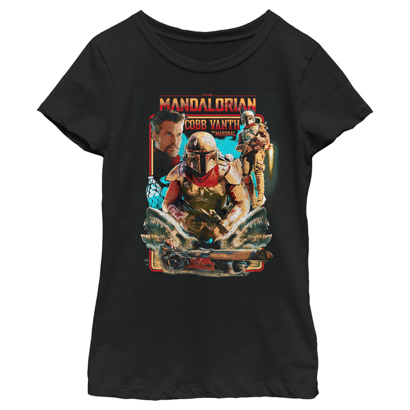 Girl's Star Wars: The Mandalorian Cobb Vanth Poster T-Shirt