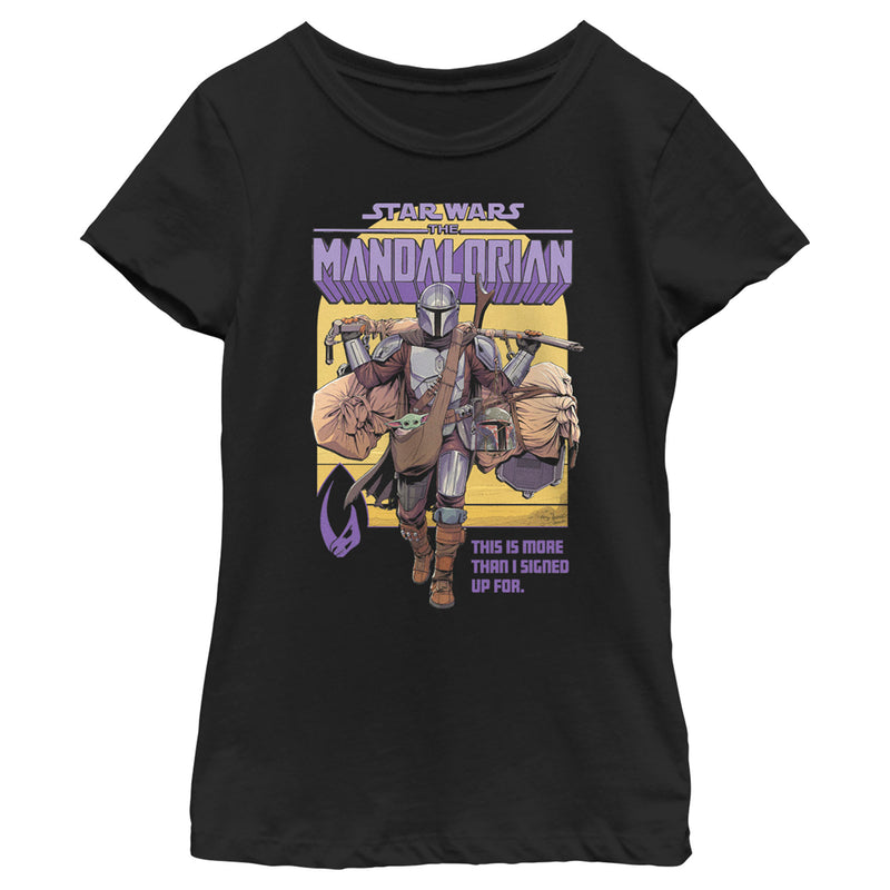 Girl's Star Wars: The Mandalorian Grogu and Din Djarin This is More Than I Signed Up For Poster T-Shirt