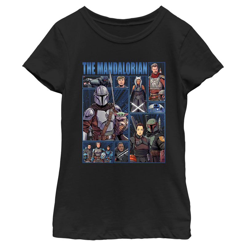 Girl's Star Wars: The Mandalorian Animated Cast Poster T-Shirt