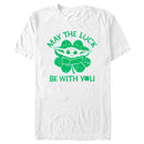 Men's Star Wars: The Mandalorian St. Patrick's Day Grogu May the Luck be with You Retro T-Shirt