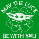 Boy's Star Wars: The Mandalorian St. Patrick's Day Grogu May the Luck be with You Distressed T-Shirt