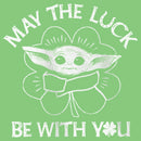 Girl's Star Wars: The Mandalorian St. Patrick's Day Grogu May the Luck be with You Distressed T-Shirt