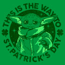 Junior's Star Wars: The Mandalorian St. Patrick's Day Grogu This is the Way T-Shirt