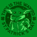 Boy's Star Wars: The Mandalorian St. Patrick's Day Grogu This is the Way T-Shirt