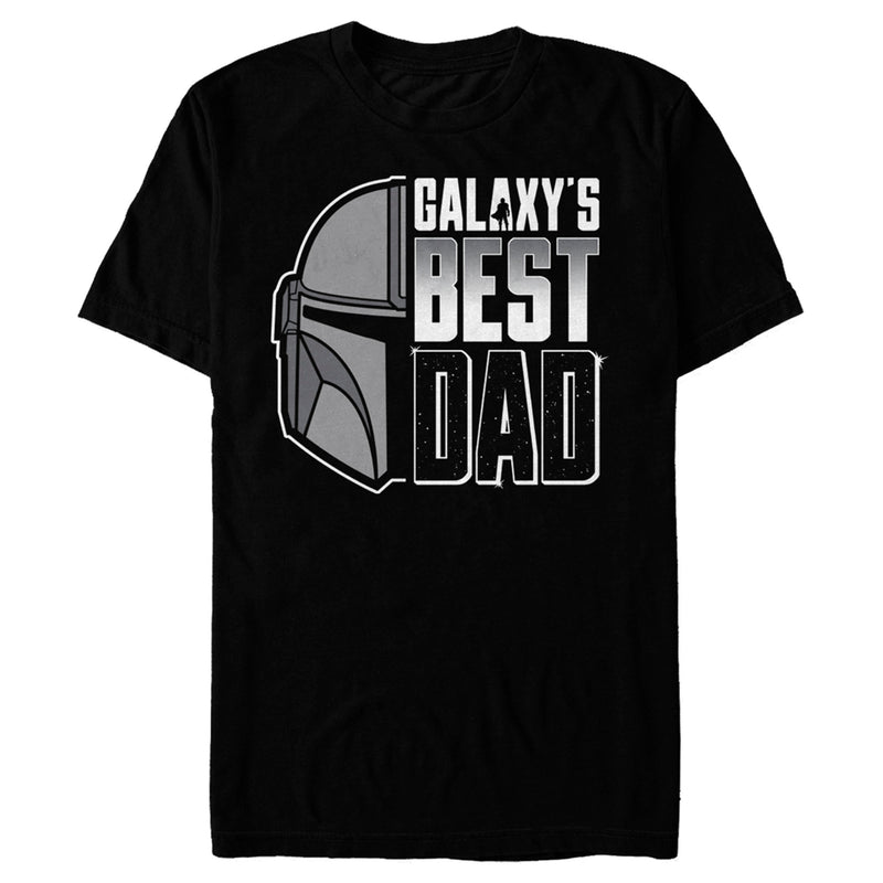 Men's Star Wars: The Mandalorian Galaxy's Best Dad Din Djarin Helmet T-Shirt