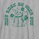 Boy's Star Wars: The Mandalorian St. Patrick's Day Grogu May Luck be with You Retro T-Shirt