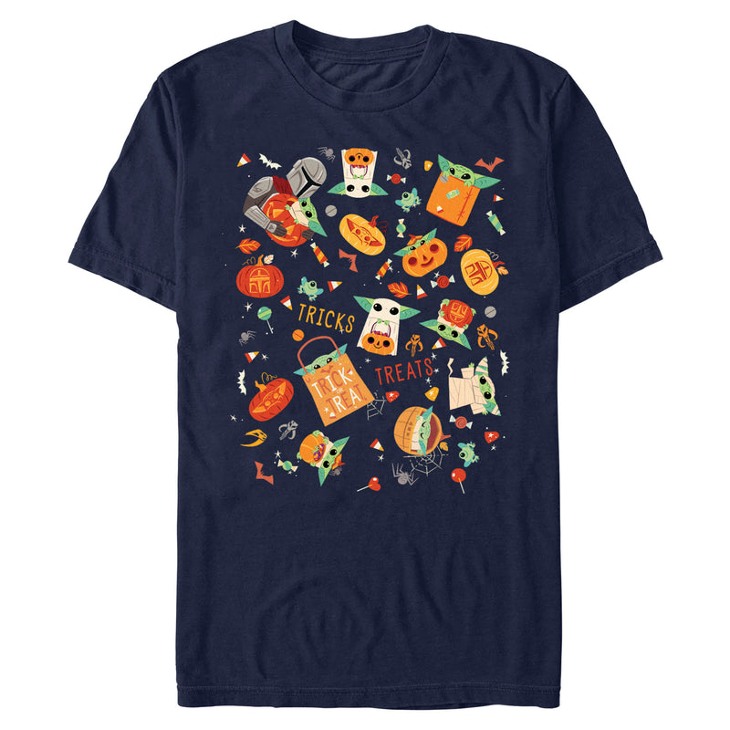 Men's Star Wars: The Mandalorian Halloween Candy Collage T-Shirt