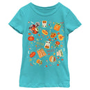 Girl's Star Wars: The Mandalorian Halloween Candy Collage T-Shirt