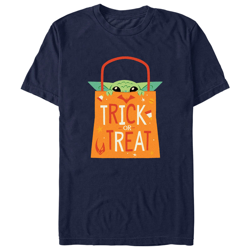 Men's Star Wars: The Mandalorian Halloween Grogu Trick or Treat Bag T-Shirt