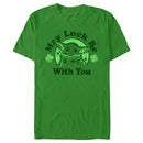 Men's Star Wars: The Mandalorian St. Patrick's Day Grogu May Luck be with You Distressed T-Shirt