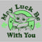 Women's Star Wars: The Mandalorian St. Patrick's Day Grogu May Luck be with You Distressed T-Shirt