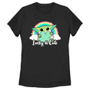 Women's Star Wars: The Mandalorian Grogu St. Patrick's Day Rainbow Lucky and Cute T-Shirt