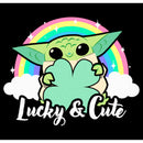 Women's Star Wars: The Mandalorian Grogu St. Patrick's Day Rainbow Lucky and Cute T-Shirt