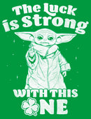 Junior's Star Wars: The Mandalorian Grogu St. Patrick's Day Stars Luck is Strong with this One T-Shirt