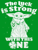 Boy's Star Wars: The Mandalorian Grogu St. Patrick's Day Stars Luck is Strong with this One T-Shirt