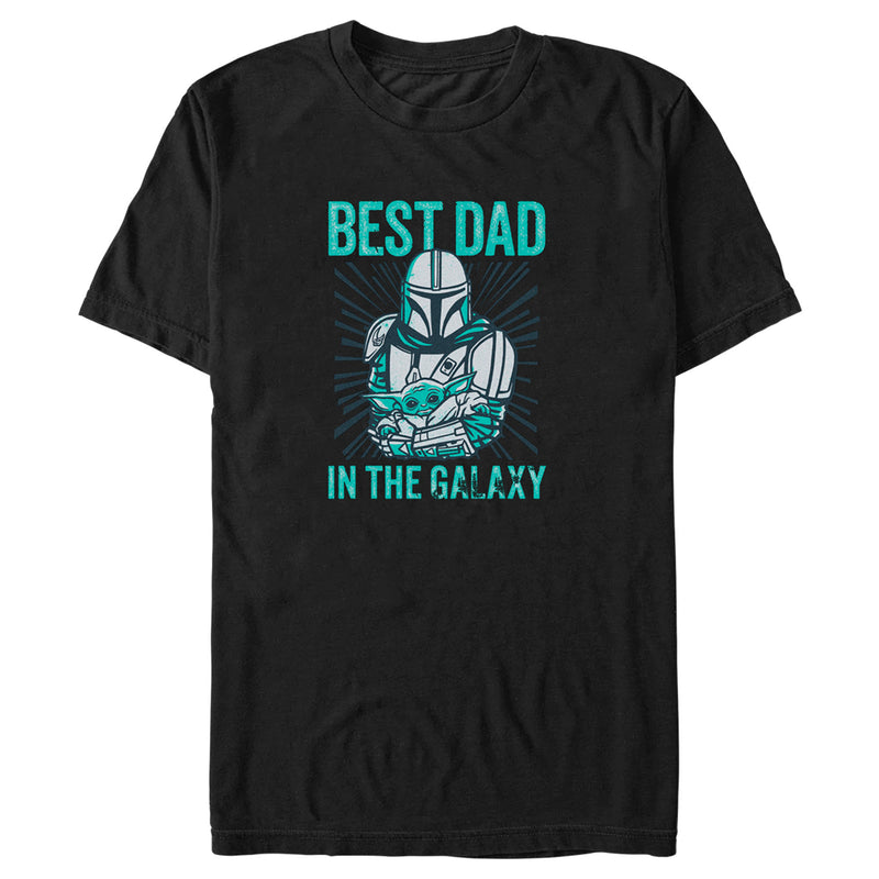 Men's Star Wars: The Mandalorian Best Dad in the Galaxy Grogu and Din Djarin T-Shirt