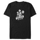 Men's Star Wars: The Mandalorian Grogu and Din Djarin Dadalorian Banner Sketch T-Shirt