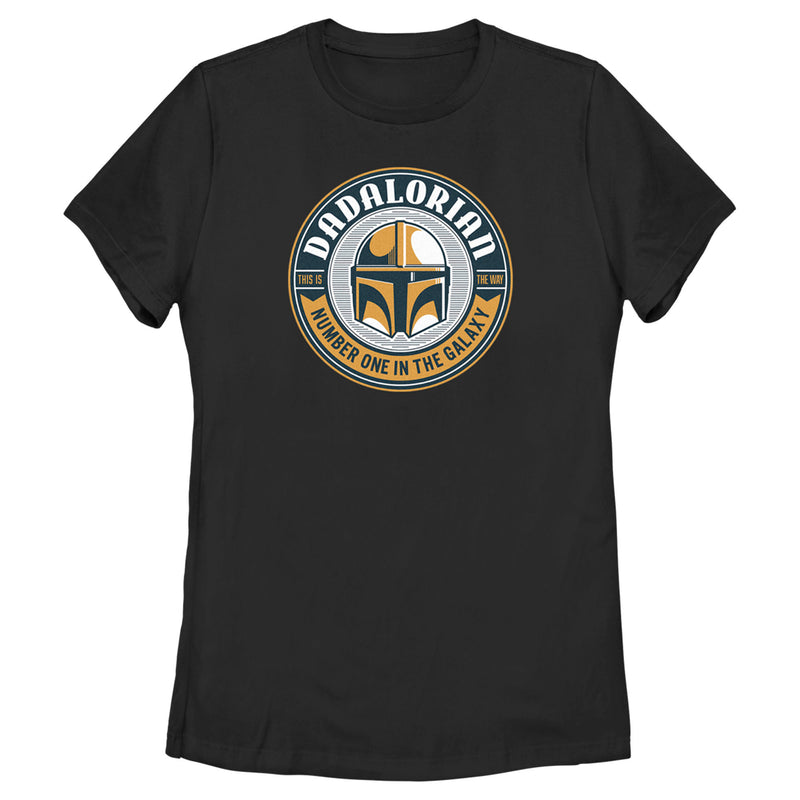 Women's Star Wars: The Mandalorian Din Djarin Dadalorian Number One in the Galaxy Sticker T-Shirt