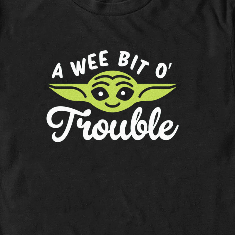 Men's Star Wars: The Mandalorian St. Patrick's Day Grogu A Wee Bit O' Trouble T-Shirt