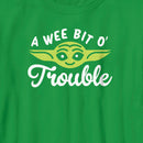 Boy's Star Wars: The Mandalorian St. Patrick's Day Grogu A Wee Bit O' Trouble T-Shirt