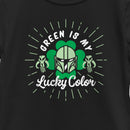 Girl's Star Wars: The Mandalorian St. Patrick's Day Din Djarin Green is my Lucky Color T-Shirt