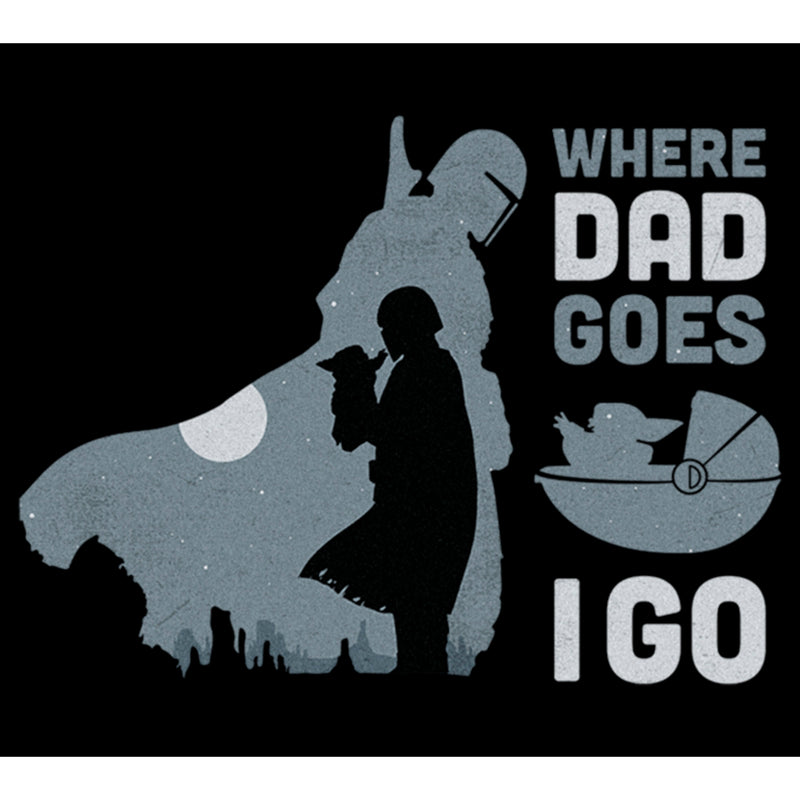 Men's Star Wars: The Mandalorian Grogu and Din Djarin Where Dad Goes I Go T-Shirt